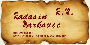 Radašin Marković vizit kartica
